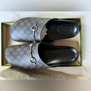 Gucci Horsebit Monogrammed Mules Slide Size 11